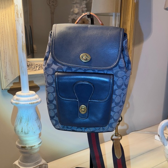 Coach Handbags - Coach Heritage Pack - Chambray Denim and Navy Leather